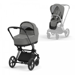 Коляска 2 в 1 Cybex Priam IV (шасси Matt Black) — Soho Grey