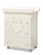 Пеленальный комод с ванночкой Erbesi Cucciolo Pretty (со стразами Swarovski) — Ivory (слоновая кость)