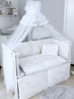 Комплект постельного белья Lepre Swan 6 предметов (125*65) — белый/светло-серый