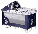 Манеж-кровать LORELLI San Remo 2 Rocker — Сине-белый / Blue&White Penguin 1936