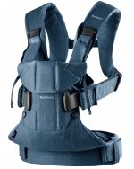 Рюкзак-Кенгуру BabyBjorn "One Soft Cotton Mix" New version — Деним пепельно-синий