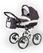 Коляска для новорожденных Esspero Classic (шасси White) — Grey Leves