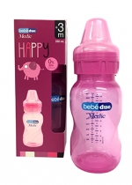 Бутылочка для кормления Bebe Due Medic серия HAPPY, 330 мл. — Розовый