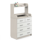 Пеленальный комод Атон Сириус-2 с полкой 805, 5 ящиков — Бодега светлый-белый