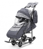 Санки-коляска Pikate Скандинавия — серый
