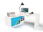 Стол модульный Г  Тумба 400+800 ABC-KING LA-MAN (голубой) — левый