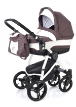 Коляска для новорожденных Esspero Newborn Lux (шасси White) — Brown Lux