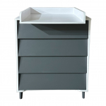 Пеленальный комод КЕДР Jasmine — Белый/Графит