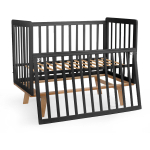 Детская кроватка Sweet Baby Palladio New с маятником — Темно серый/натуральный