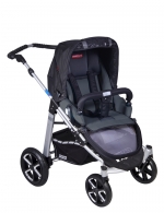 Коляска 3 в 1 Patron Fenix 4C-S (серебряная рама) — gento smoke grey 605