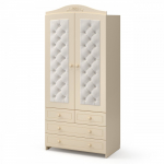 Шкаф Gandylyan двухдверный "Тиффани" — Слоновая кость (стразы)