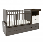 Детская кроватка СКВ-5 Жираф (маятник) — венге-белый