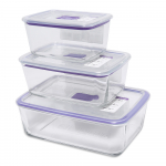 Контейнер стеклянный 3в1 DOSH I HOME SAGITTA, набор 3 шт — прямоуголный 0.6л, 1.0л, 1.5л