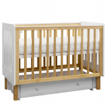 Детская кроватка ANTEMI Mari 120х60 с ящиком — Белый/Дерево