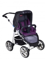 Коляска 2 в 1 Patron Fenix 4XC-S (серебряная рама) — gento wine purple 629