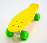 Пенни борд Hubster Cruiser 22 — желтый с зелеными колесами