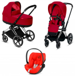 Коляска 3 в 1 Cybex Priam III (шасси Chrome Black) — True Red