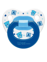 Ортодонтическая соска-пустышка WeeBaby с рисунком, с 6 месяцев — синий