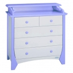 Пеленальный комод Papaloni Olivia 650 —  белый/голубой