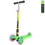 Самокат Y-SCOO 35 MAXI FIX Shine со светящимися колесами — green