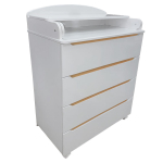 Комод Indigo Style 800/4 с широким пеленальным столиком, МДФ — Белый-натуральный