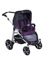 Коляска 3 в 1 Patron Fenix 4C-S (серебряная рама) — gento wine purple 629
