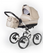 Коляска для новорожденных Esspero Classic (шасси White) — Khakki Beige