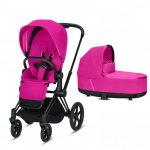 Коляска 2 в 1 Cybex Priam III (Matt Black) — Fancy Pink