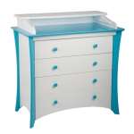 Пеленальный комод Papaloni Luna 650 —  морск.берюза+белый