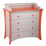 Пеленальный комод Papaloni Luna 650 —  корал+дымка