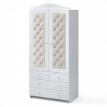 Шкаф Gandylyan двухдверный "Тиффани" — Белый (стразы)