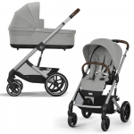 Коляска 2 в 1 Cybex Balios S Lux — SLV Lava Grey с дождевиком