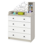 Комод АТОН Сириус ALF 804 ЛДСП трансформер с шариковыми направляющими — Шимо светлый-белый