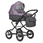 Коляска 2 в 1 Indigo CHARLOTTE Sity Classic 12" — т.серый+фиолетовый
