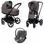 Коляска 3 в 1 Cybex Priam III (шасси Matt Black) — Manhattan Grey