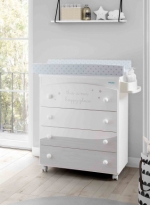 Пеленальный комод Micuna Cosmic B-970 — White/Ash  Матрасик: Grey Stars