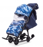 Санки-коляска Pikate Compact Military — синий