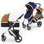 Коляска 2 в 1 Tutti Bambini Riviera — Silver/Midnight Blue/Tan