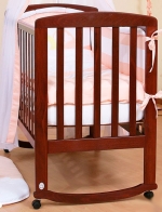 Детская кроватка Кубаньлесстрой Ромашка АБ 16.0 — Темный орех