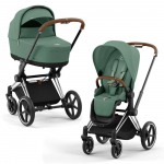Коляска 2 в 1 Cybex Priam IV (шасси Chrome Brown) — Leaf Green