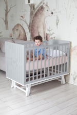 Детская кроватка Sweet Baby Nuovo с маятником — Серый/Белый