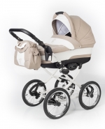 Коляска для новорожденных Esspero Classic (шасси White) — Khakki Lux