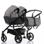 Коляска для двойни 2 в 1 TAKO CORONA LITE DUO — TCL-06 DUO темно-серый