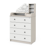 Комод АТОН Сириус ALF 804 ЛДСП трансформер с шариковыми направляющими — Бодега светлый-белый