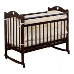 Детская кроватка Farfello Incanto Sofi с сердечком (колесо/качалка) — темный