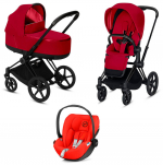 Коляска 3 в 1 Cybex Priam III (шасси Matt Black) — True Red