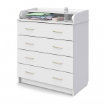 Пеленальный комод Атон Сириус 80/4ЛДСП, шариковые направляющие, 4 ящика — Белый