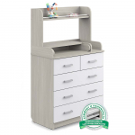 Пеленальный комод Атон Сириус-2 с полкой 805, 5 ящиков — Шимо св/бел