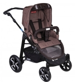 Прогулочная коляска Patron Fenix 4C-S (серебряная рама)  — tweed tabasco brown 663