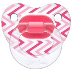 Ортодонтическая соска-пустышка WeeBaby прозрачная, с рисунком, с 6 месяцев — розовый